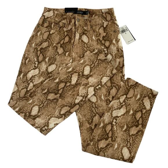 Lauren Ralph Lauren Jeans Women 8 High Rise Skinny Super Stretch Snake Print NWT - Picture 6 of 16